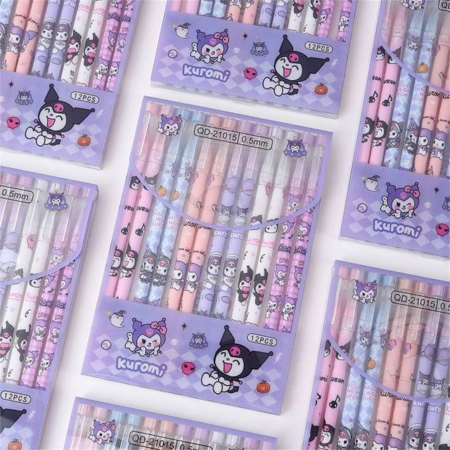 Anime Hello Kitty Sanrio Erasable Neutral Pen Kawaii Kuromi Cinnamoroll Student Gel Pen Office Stationery Supplies Wholesale