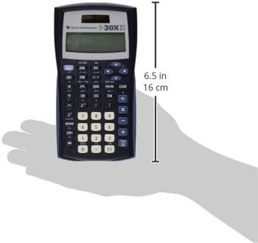 TI-30XIIS Scientific Calculator, Black with Blue Accents