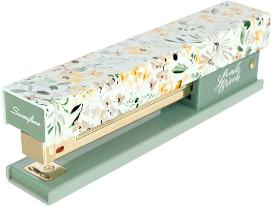 Stapler by Leah Bisch, 20 Sheet Capacity, Full Strip, Wildflowers, Colorful Fashion Design (S700034)