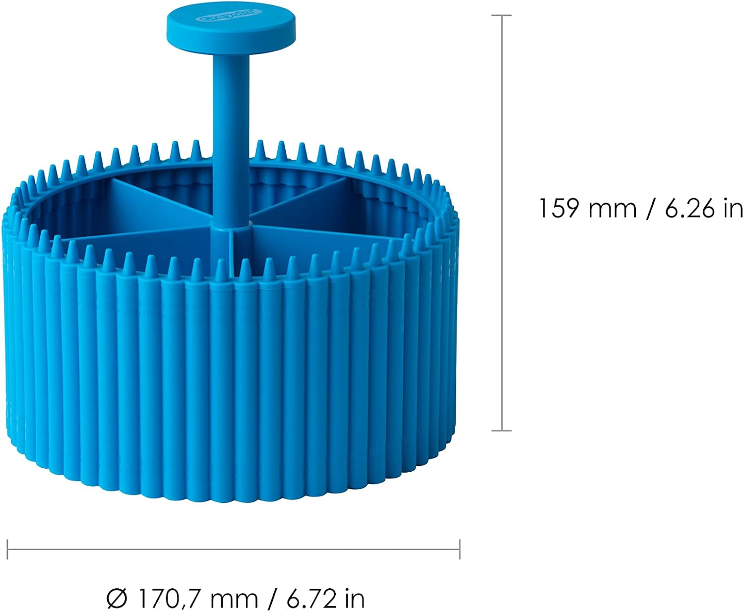 Crayola round Storage Organizer - Creative Kids Desk Organizer with 5 Sections for Storing Pens, Pencils, Crayons and Other School/Office Supplies, Cerulean, Kids 3+ Years