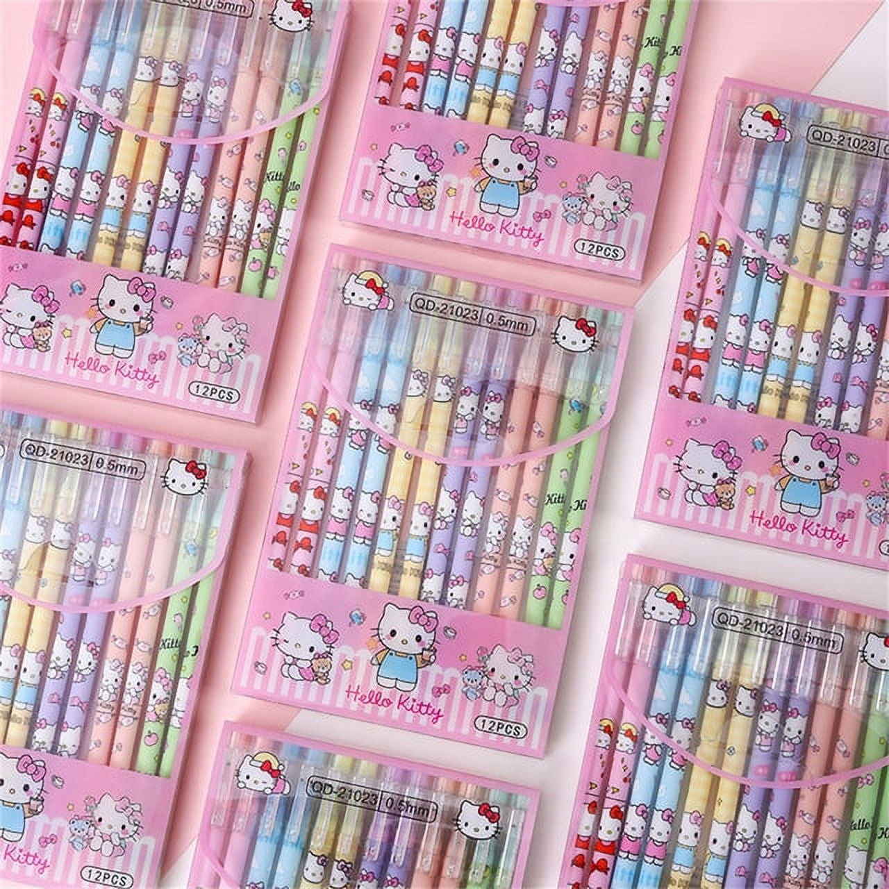 Anime Hello Kitty Sanrio Erasable Neutral Pen Kawaii Kuromi Cinnamoroll Student Gel Pen Office Stationery Supplies Wholesale