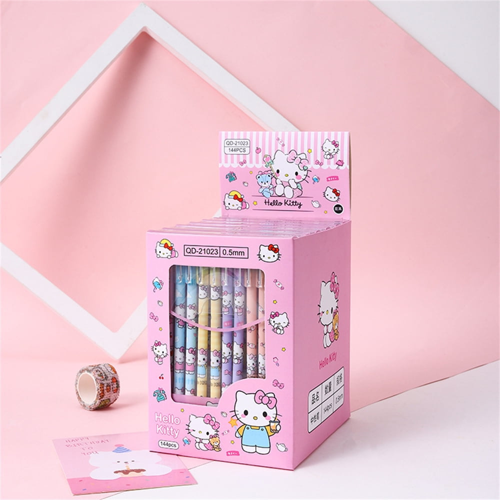 Anime Hello Kitty Sanrio Erasable Neutral Pen Kawaii Kuromi Cinnamoroll Student Gel Pen Office Stationery Supplies Wholesale