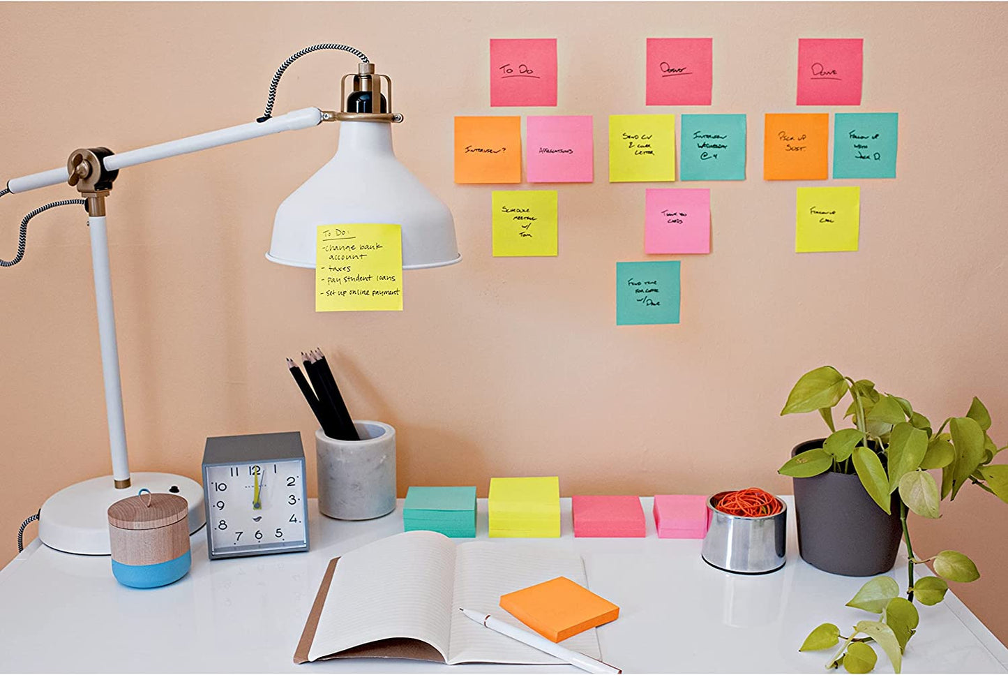 Super Sticky Notes, 24 Sticky Note Pads, 3 X 3 In., School Supplies, Office Products, Sticky Notes for Vertical Surfaces, Monitors, Walls and Windows, Supernova Neons Collection