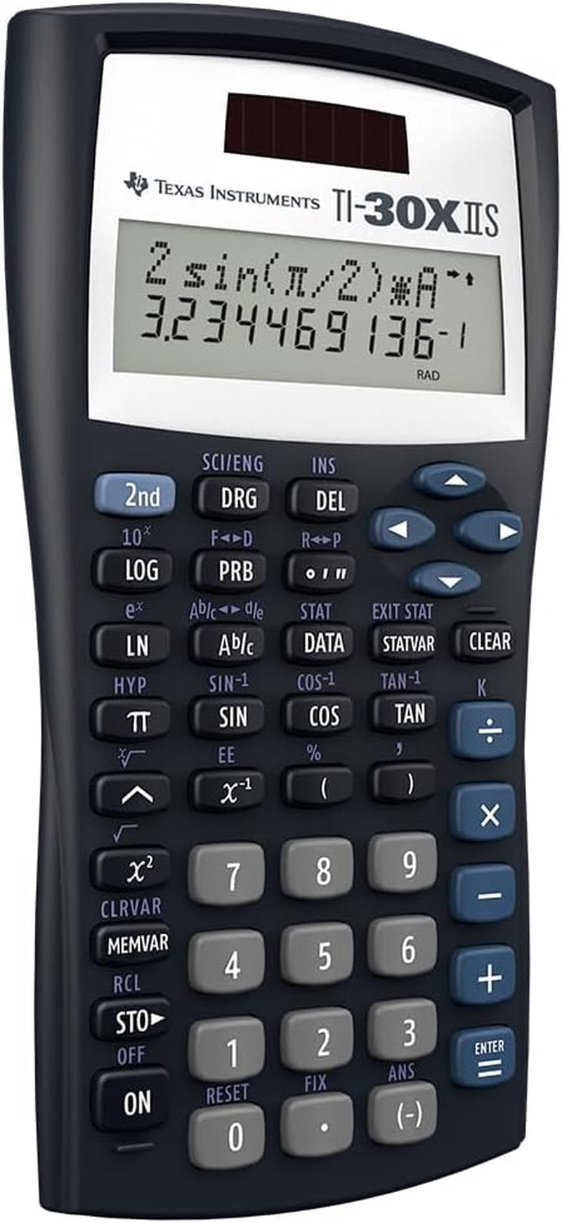 TI-30XIIS Scientific Calculator, Black with Blue Accents